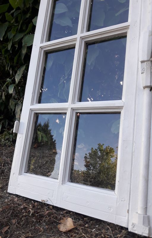 Old oak window H96.9xL81cm small panes