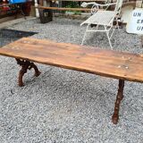 Garden bench in cast iron and wood