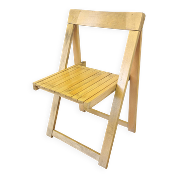 Chaise pliante vintage en bois Aldo Jacober : tabouret Trieste du milieu du siècle