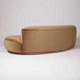 Half-moon mohair velvet sofa