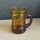 Amber textured glass water service, 1 jug + 5 glasses - Ref 1399