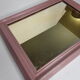 Old rectangular mirror, old pink color, silver patina 50 cm