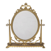 Miroir de table en laiton décoré vintage italien, années 1960