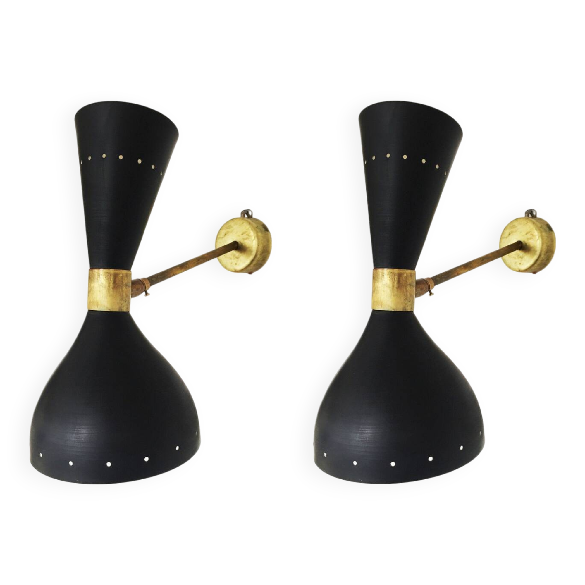 Paire d'appliques italiennes design années 1950