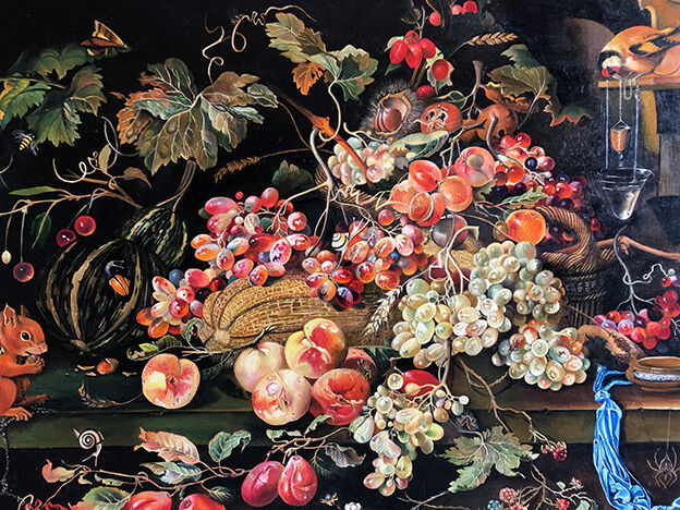 Binj. Oil on canvas XXth, still life signed and dated 04.96