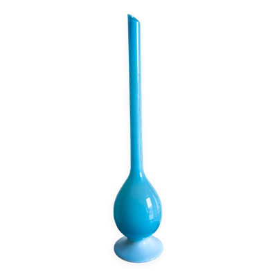 Soliflore vintage en opaline bleue