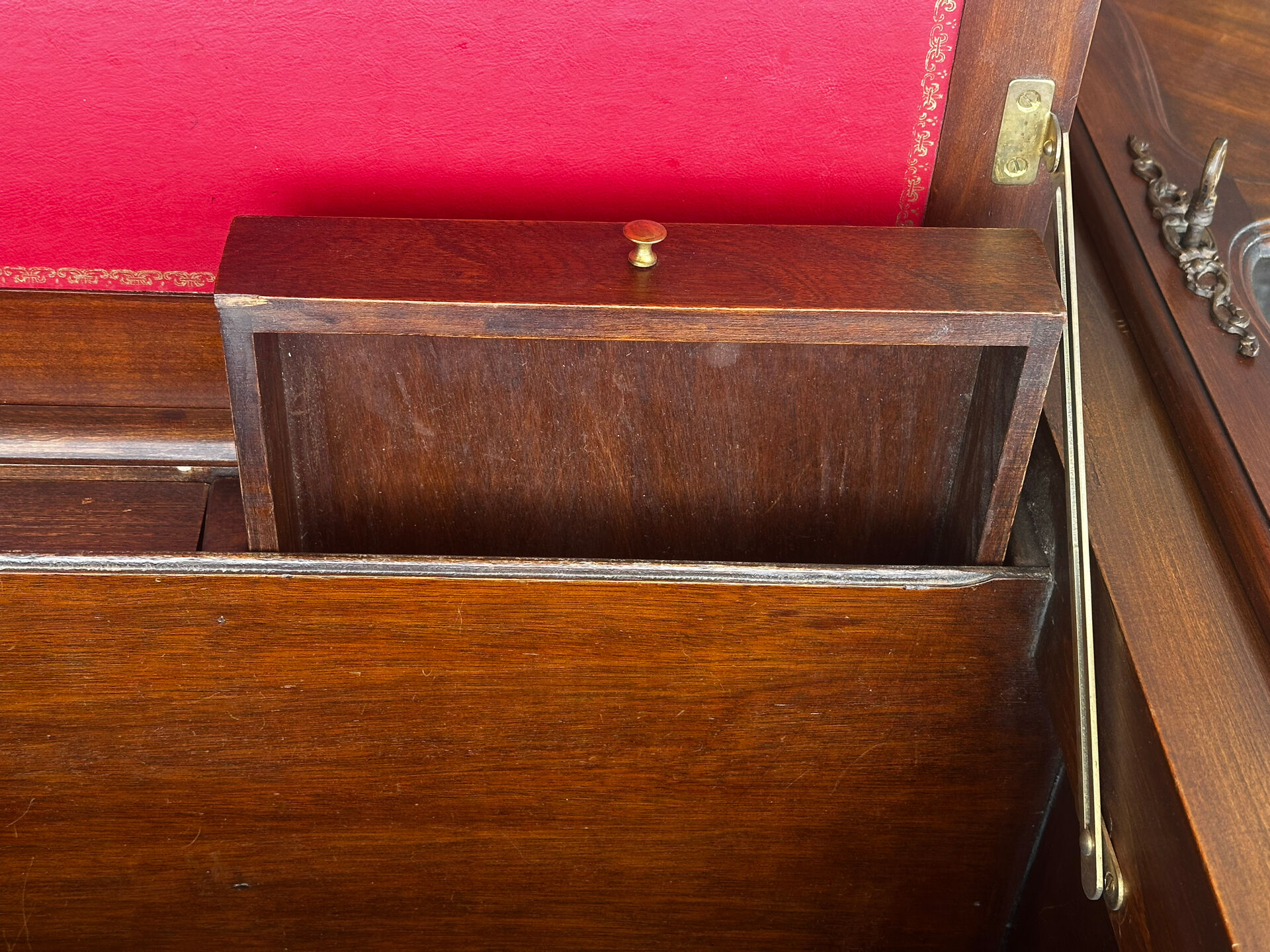 Sideboard, Louis XV style secretary in cherry wood, 1960s.