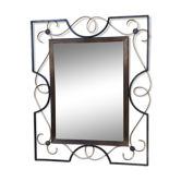 Miroir fer forgé et laiton doré