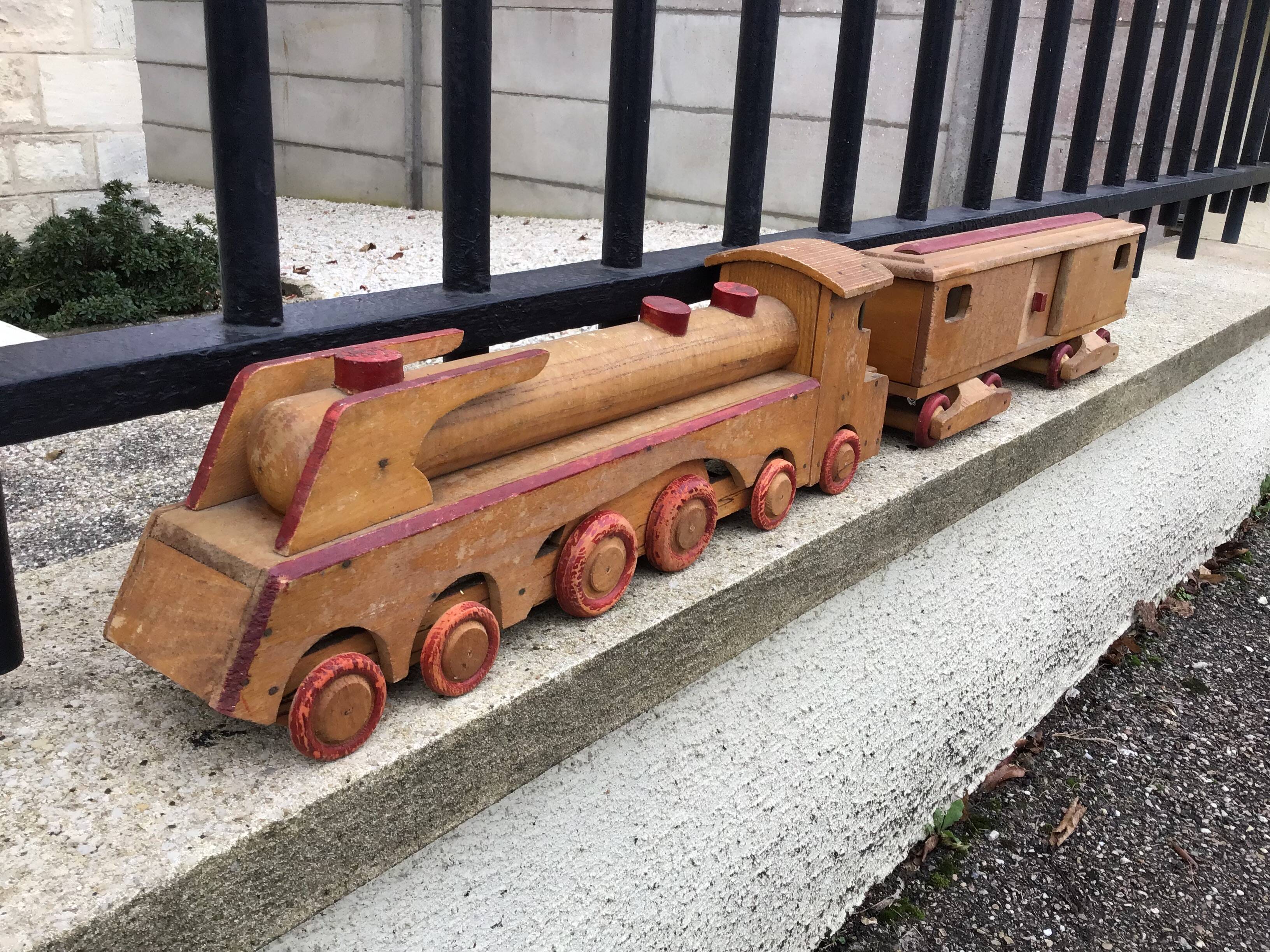Folk art wooden train