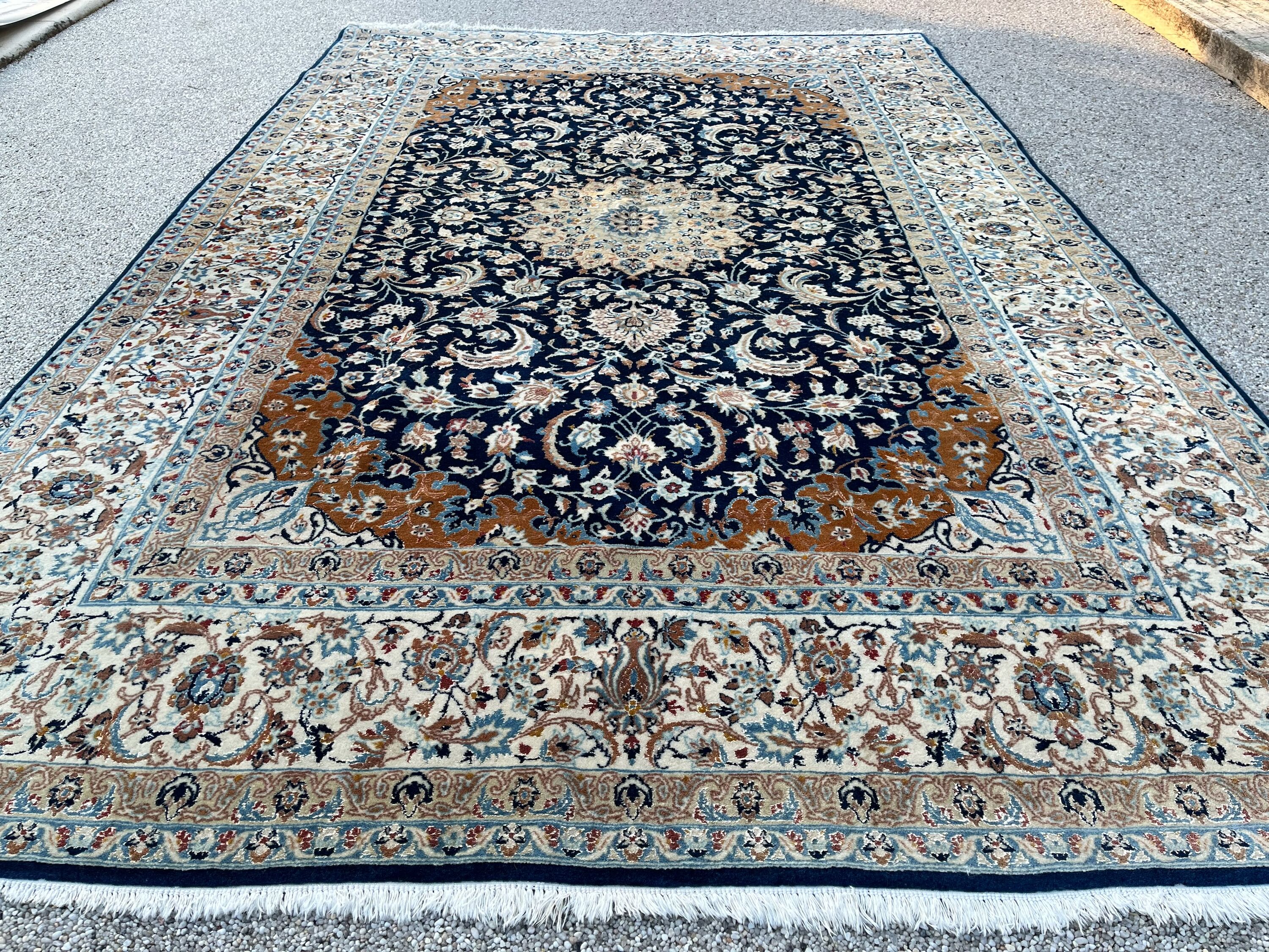 Persian carpet nain wool and silk circa 1960