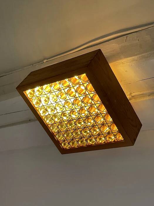 Alda pine ceiling light, Swedish 1970s