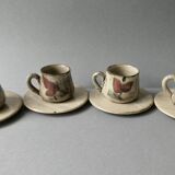 4 coffee cups Gustave Reynaud the murier in Vallauris, 1960s