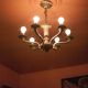 vintage 6-light chandelier, vintage suspension, ceiling lamp, interior decor