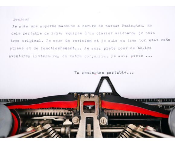 Machine à écrire Remington Portable usa 1924 révisée ruban neuf