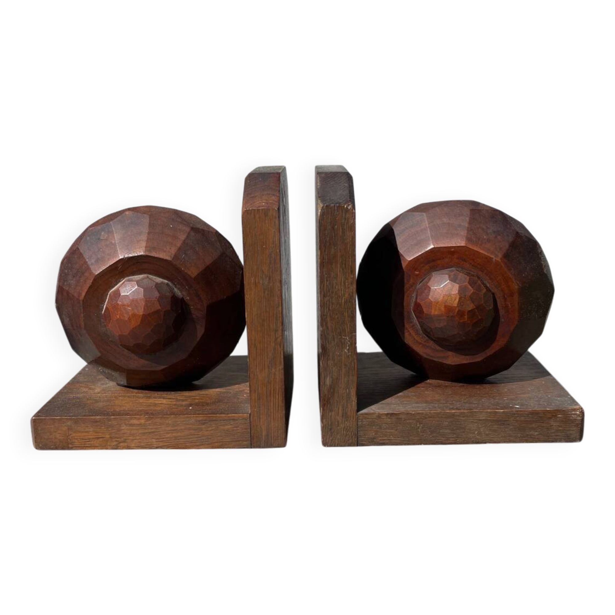 Art Deco wooden bookends