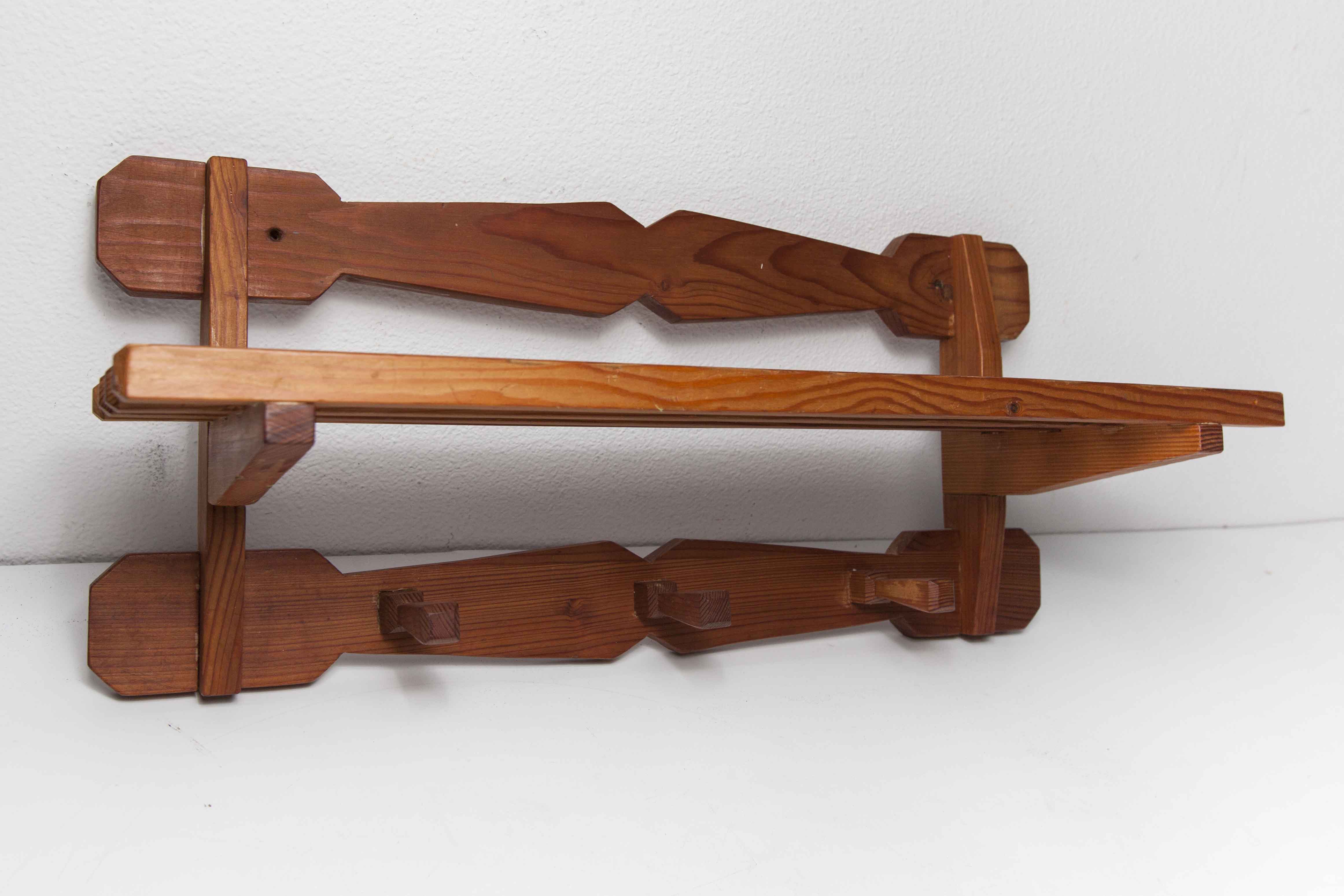 60's coat rack in solid beech