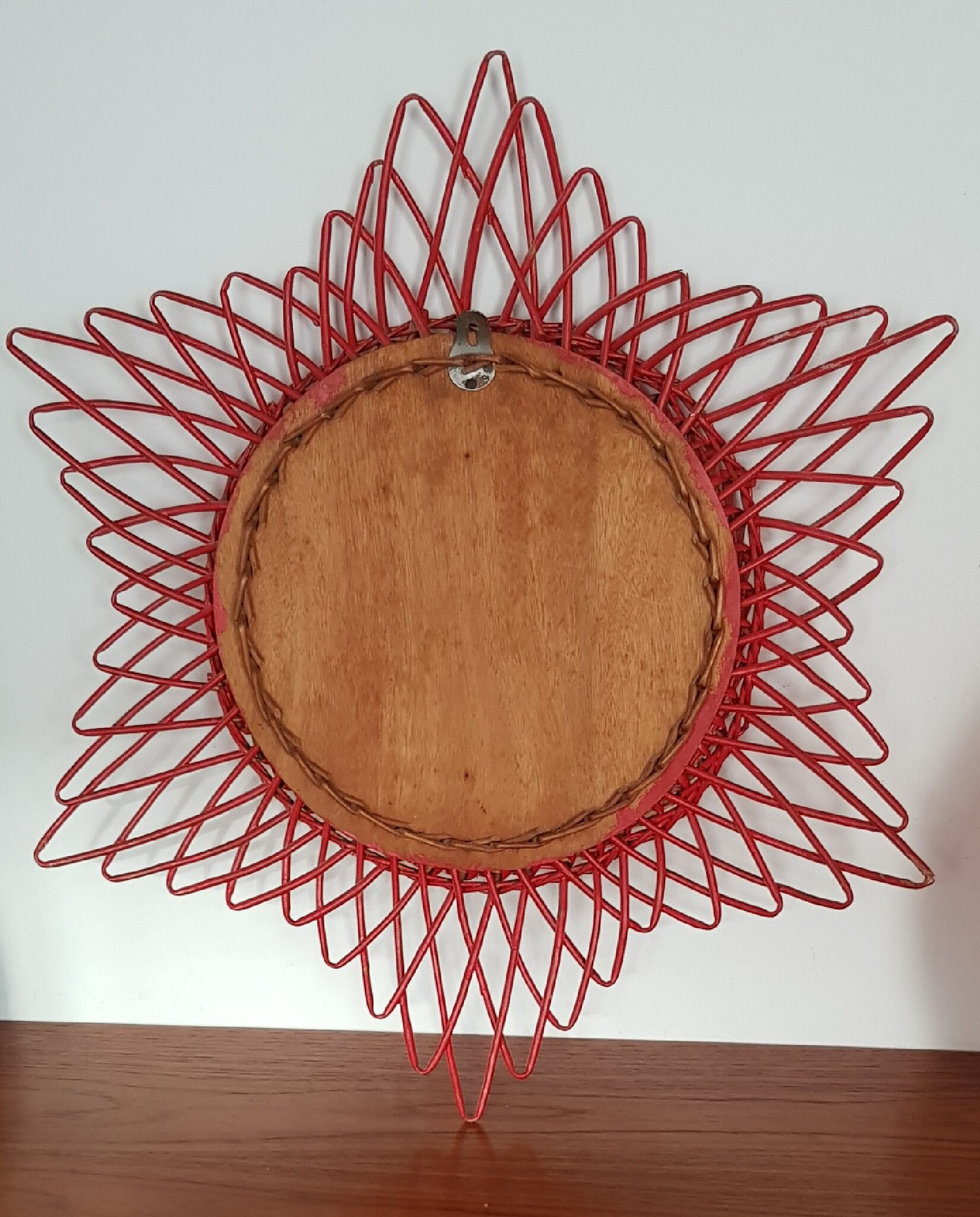 Mirror rattan 1960 Sun  23x23cm