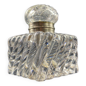 Large Baccarat crystal inkwell, bamboo model