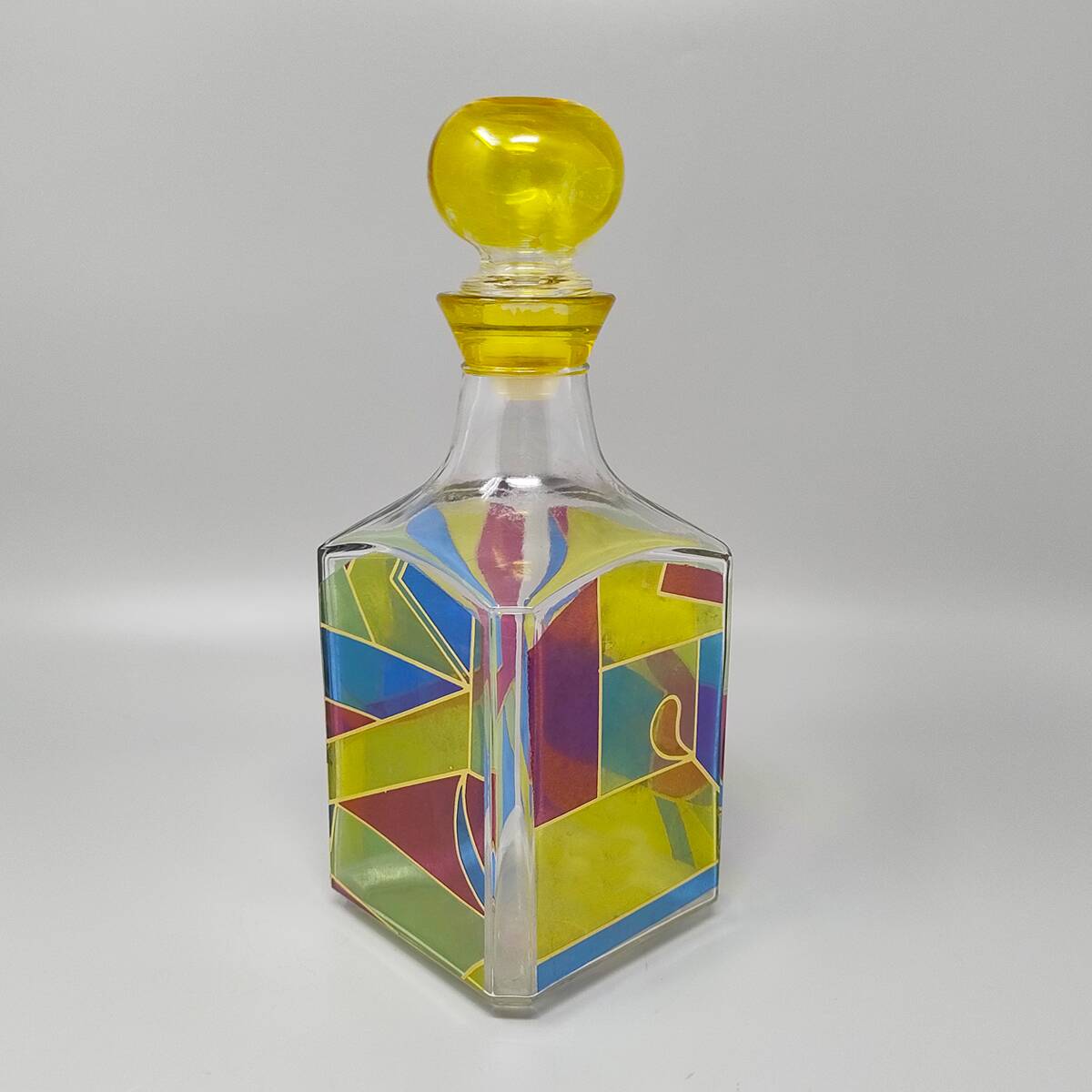 1970s Stunning Decanter or Decorative Bottle by Luigi Bormioli. Made in Ita