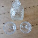 Antique blown amber bubble glass jar