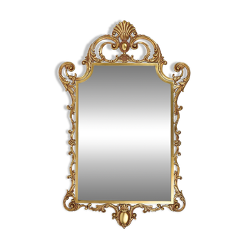 Solid copper 20th Century French Louis XV style beveled wall mirror