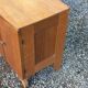 Pair of vintage bedside tables in blond and gilded oak from the 50s