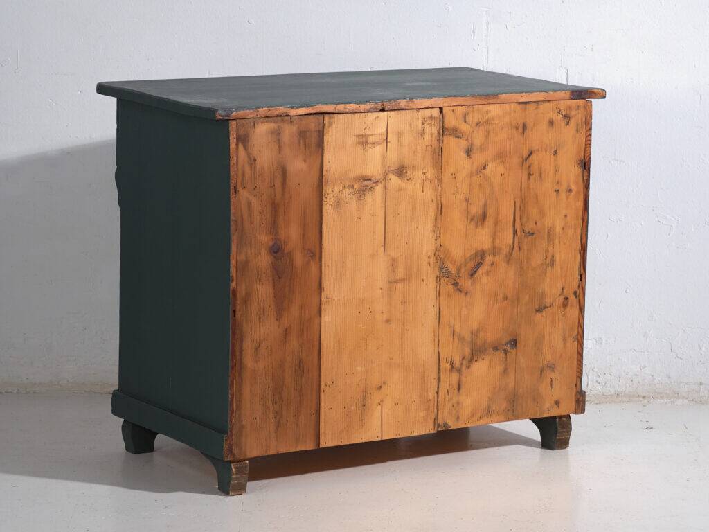 Antique painted pine chest of drawers – European rustic green chest of drawers – circa 1900