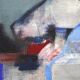 Jozef Mees, Lyrical Abstract Oil on Panel 1978