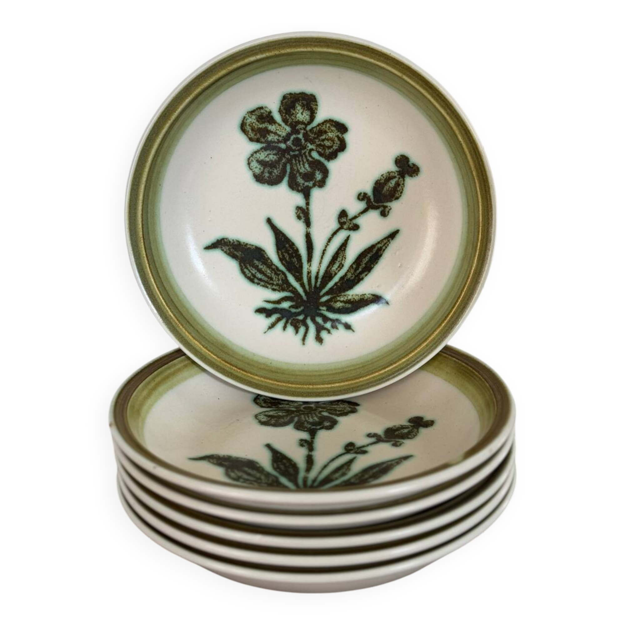 Assiettes creuses en grès Herbier Gien