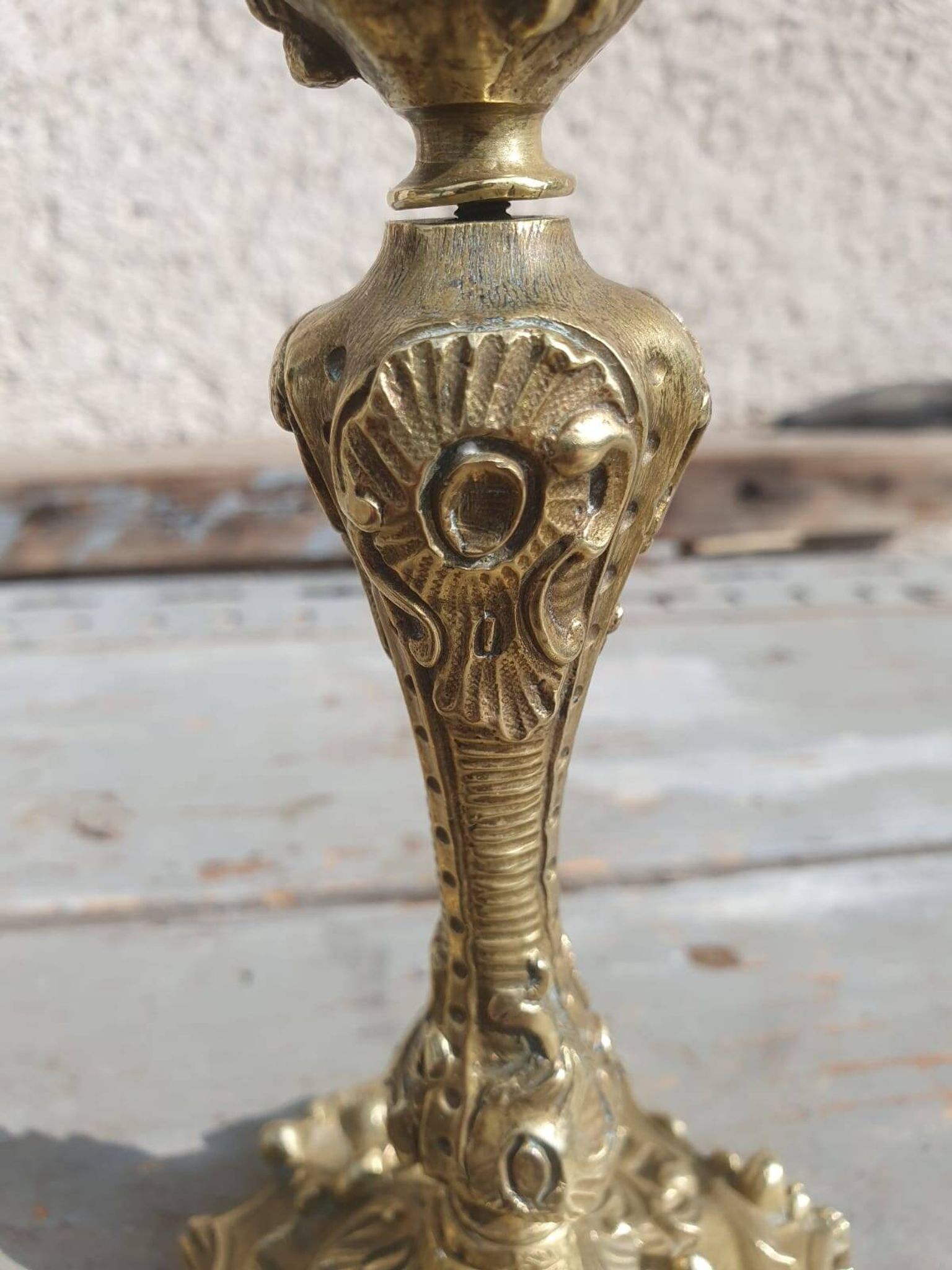 paire bougeoirs bronze
