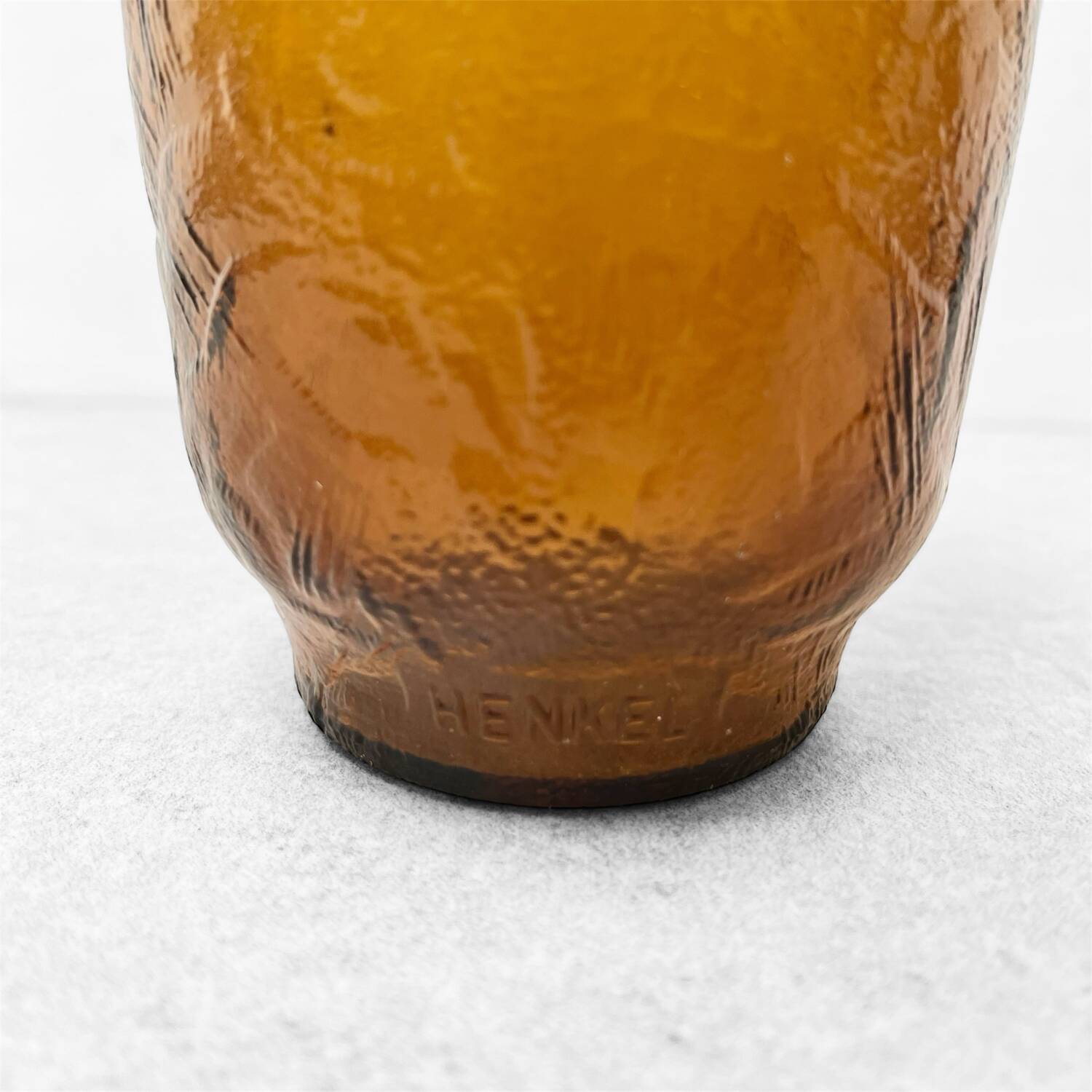 Vintage Henkel Amber Glass Vase – Germany, 1960s