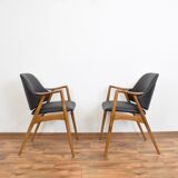 Swedish Leather Office Chairs by Alf Svensson for Dux, Set of 2