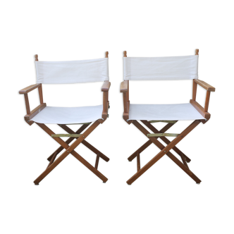 Pair of vintage Ridley chairs wood/fabric