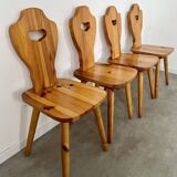 Lot 4 old farm chairs 60 vintage years