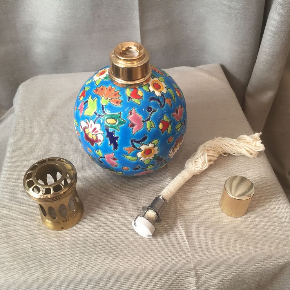 Berger lamp in longwy enamels