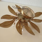 Lustre style vintage dore a pampilles