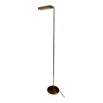 Lampadaire vintage, laiton massif et métal laqué crème, Italie 1970