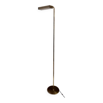Vintage floor lamp, solid brass and cream lacquered metal, Italy 1970s