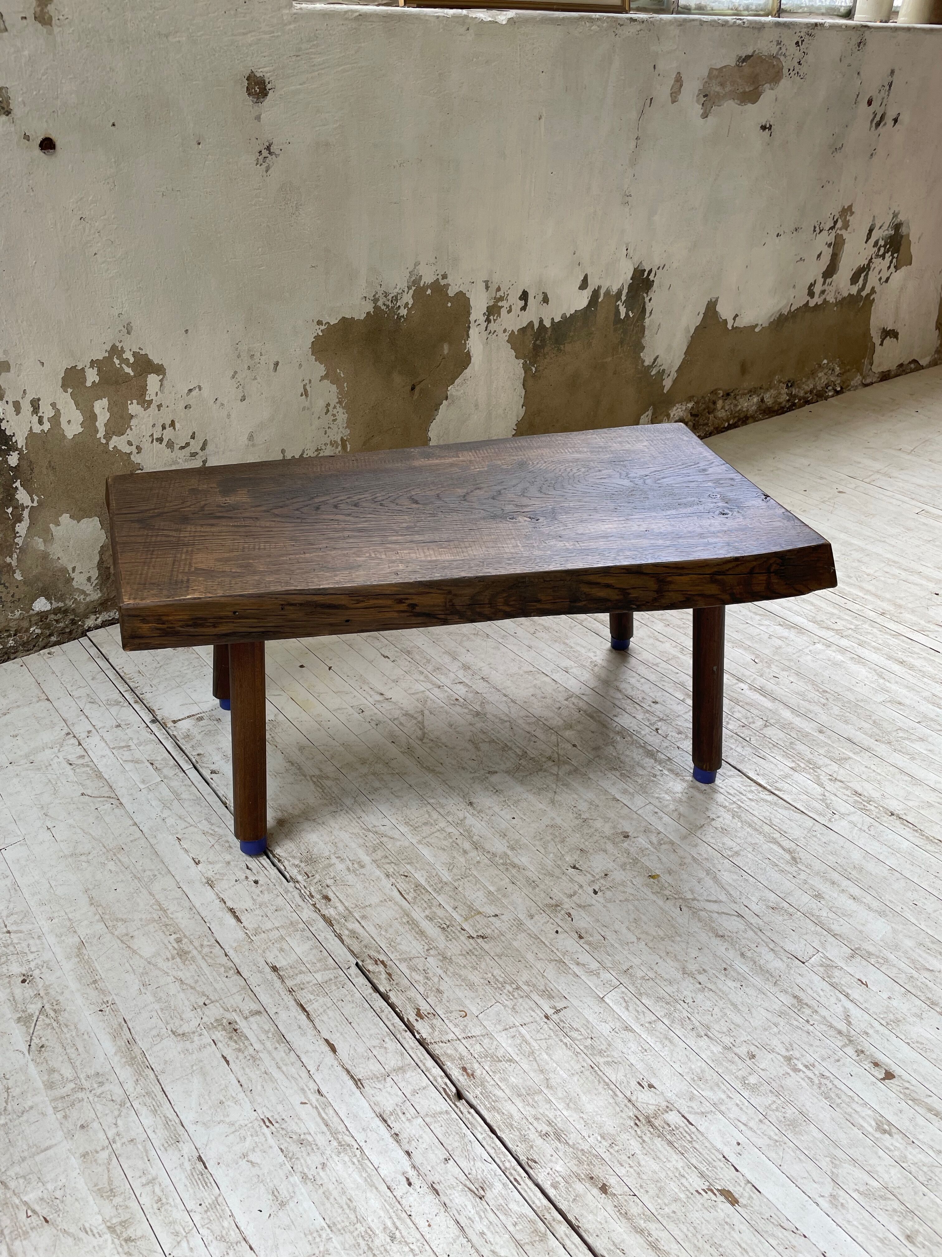 Brutalist oak coffee table