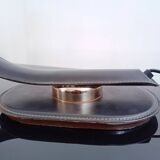 Cobra leather desk lamp by Traso Milano 1988