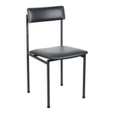 Chaise de salle à manger vintage minimaliste en similicuir