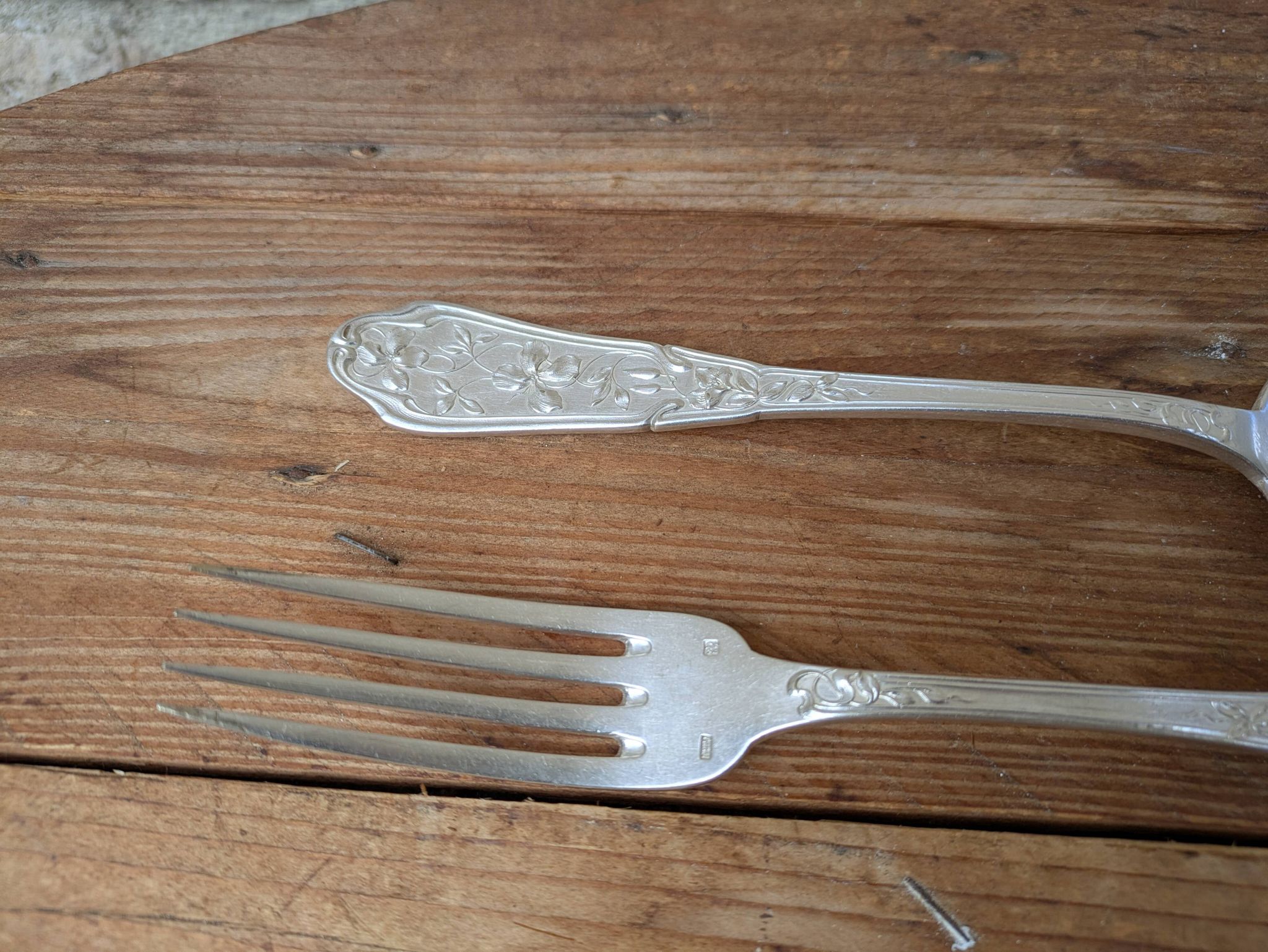 Ravinet d'Enfert silver plated fork and spoon set 84g