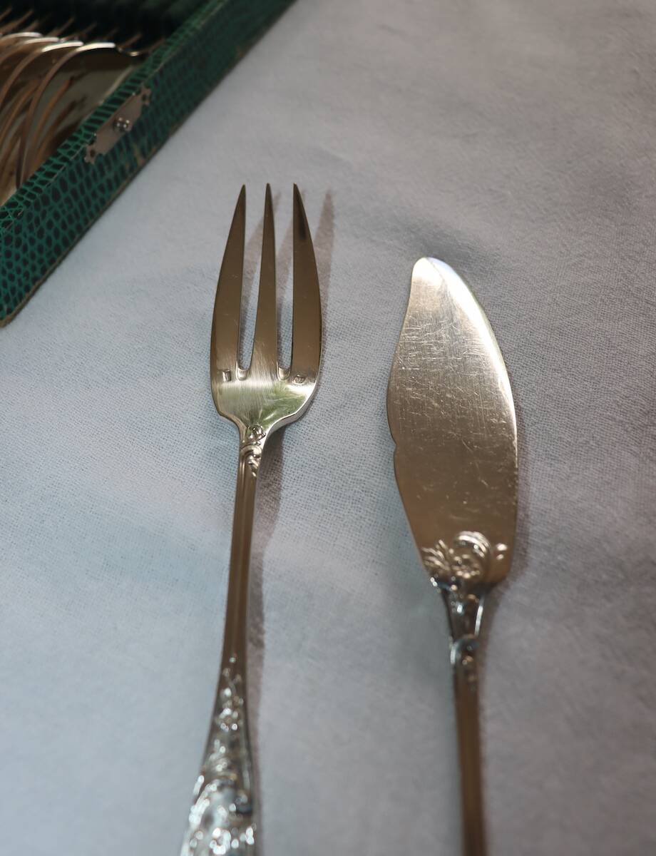 Silver-plated fish service by Ravinet d'Enfert