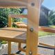 Paire de fauteuils vintage bois et cannage scandinave