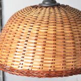Woven rattan pendant light