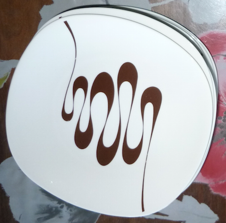 6 hollow plates of the Slalom service in porcelain 70s