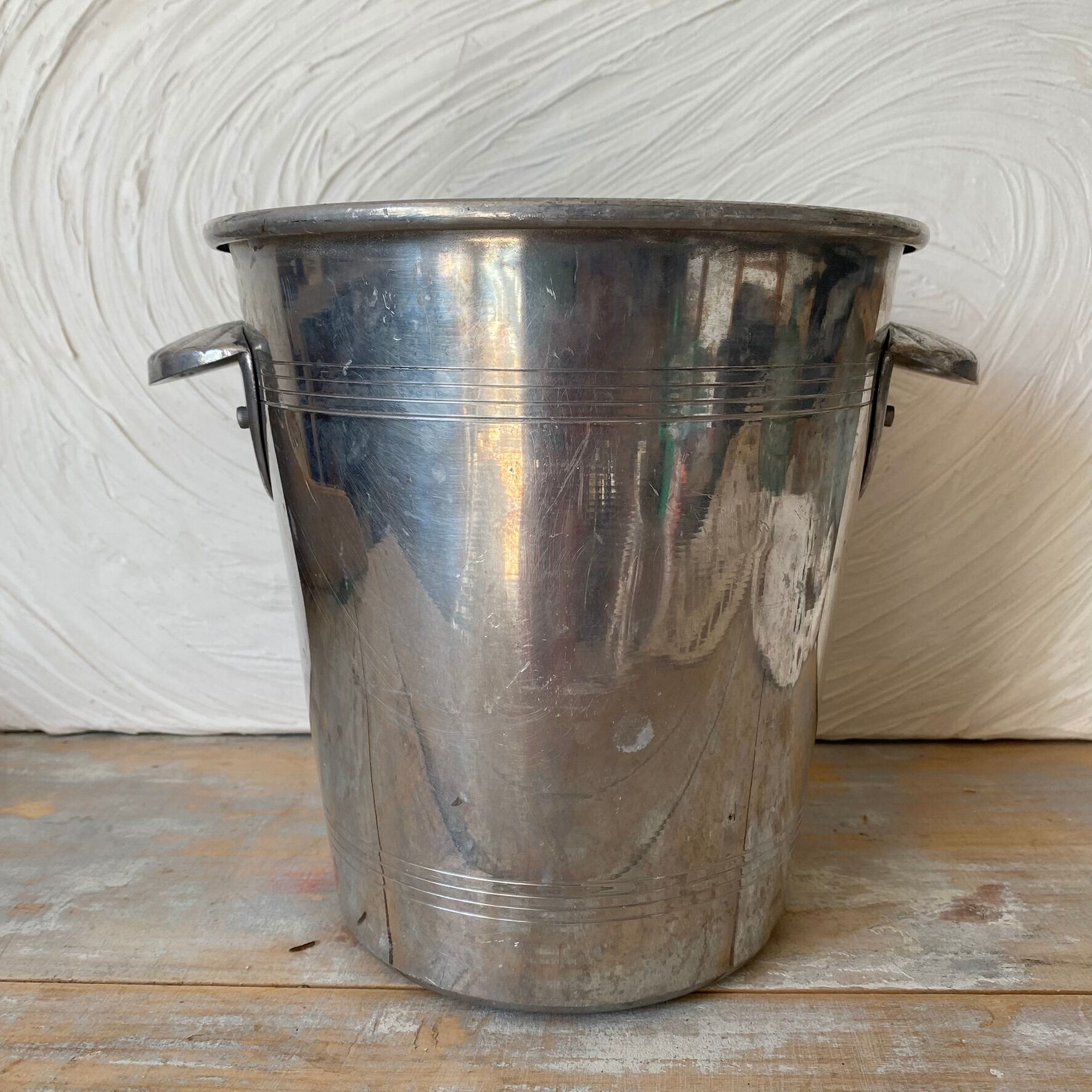 Champagne bucket with shell handles from the 1940s-50s.
