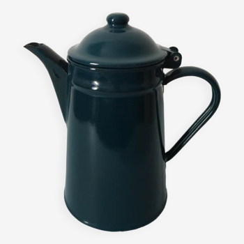 Small coffee maker in midnight blue enameled metal