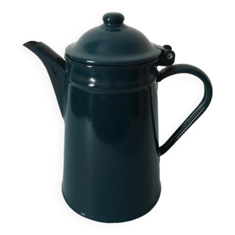 Small coffee maker in midnight blue enameled metal