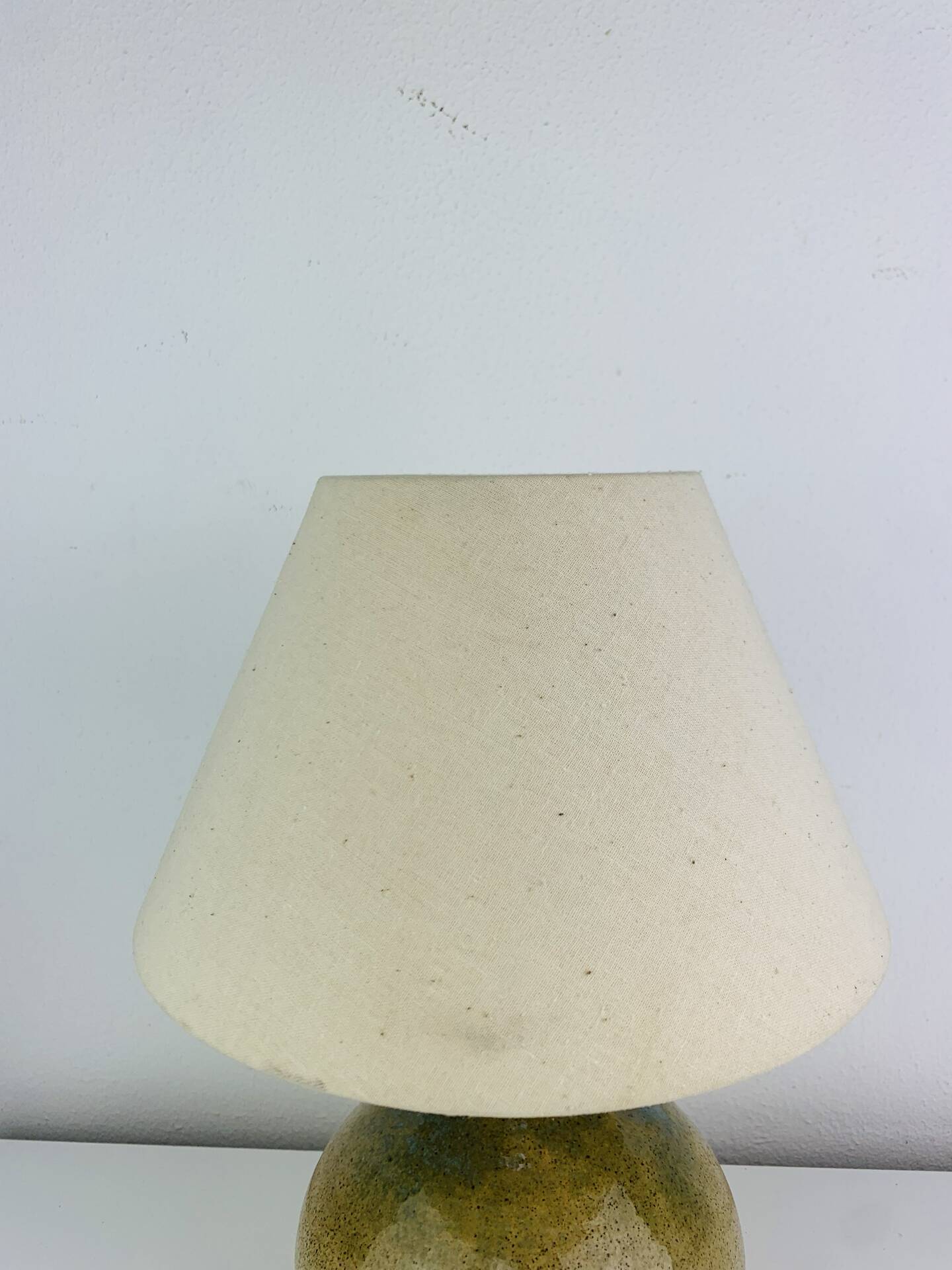 Vintage stoneware globe lamp